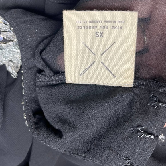 Urban Outfitters Pins & Needles Dramatic Beaded Collar Sheer Black‎ Tank XS - Picture 12 of 15